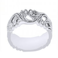 Bijeli prirodni dijamant vjenčani prsten od 10k bijelog zlata