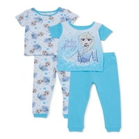 Frozen Elsa Toddler Girls Snug Fit Pamučna Pidžama Kratkih Rukava, Set