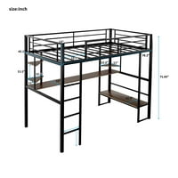 Metalni kreveti u potkrovlju sa dugim stolom, Aukfa spavaća soba dvostruka veličina potkrovnog kreveta