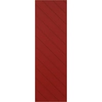 Ekena Millwork 15 W 56 H True Fit PVC dijagonalna ploča Moderni stil Kapci fiksne monte, vatra crvena