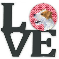 Carolines Treasures SS4504Walv Jack Russell Terrier Hearts Love and Valentines Dan Portret Metal Wall