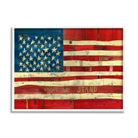Stupell Industries United stojimo dan nezavisnosti svečana slika američke zastave bijeli uokvireni umjetnički
