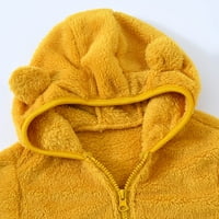 Lilgiuy Toddler Boys Girls Winter Fleece Casu casual solid cool medved uši kapuljač dugačka comfy jakna ulična