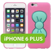 Šarmantan slatki luk hibridni telefon za Apple iPhone Plus, ružičasti teal