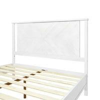 Christiana 49 King krevet za krevet sa uzglavljem, rustikalnom, punom drvetom, bijelom bojom