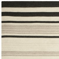 Dhurrie Leila Geometrijska prostirka vune, prirodna siva, 9 '12'