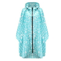 Floleo Jaknski kaput za žensko čišćenje pada modne žene kišni jakni kaput ispis s kapuljačom za odrasle sa džepovima