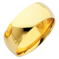 Jewels 14k žuto zlato Muška čvrsta obična tradicionalna klasična Comfort Fit Burma veličine 10