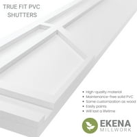 Ekena Millwork 12 W 28 H True Fit PVC šejker fiksne kapke za montiranje, Noćno plava bez zvijezda