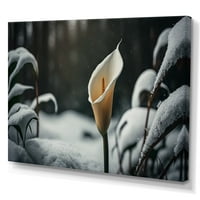 PROIZVODNJERT Cvjetanje bijelog Calla Lily Flower Winter II Canvas Wall Art