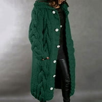 Ženska kardigan Odjeća na dugmad zimski dugi kaput jednobojna jesen Moda Plus Veličina vanjski kardigan