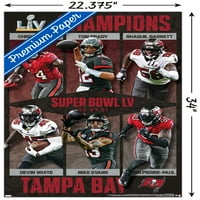 Tampa Bay Buccaneers - komemorativni zidni Poster Super Bowl lv Šampiona, 22.375 34