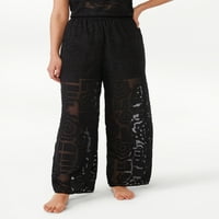 Joyspun ženske Poluprozirne žakard pantalone za spavanje, veličine S do 3X