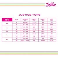 Justice Girls Gumb Prednji ušicke Flounce Top, Veličine 5- & plus