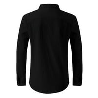 Košulje za muškarce Modni casual čvrsti štand dugmeta vrata čvrstog bluza dugih rukava