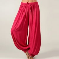 Durtebeua ženske skraćene pantalone sa širokim nogama poslovne radne pantalone duge ravne pantalone roze