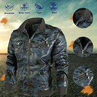 Advoicd jakne za muškarce Muška jakna Shell Muška zimska stalak za slobodno vrijeme Ogrlica sjajna koža