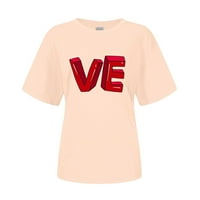 Feterrnal ženska modna modna valentinova najprikladna majica Top prevelike majice za žene