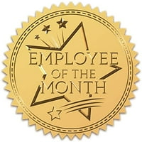 Certifikat zlatne folije pečati riječi zaposleni u mjesecu samoljepljivi reljefni pečati zlatne naljepnice