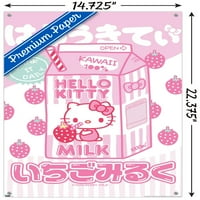 Pozdrav Kitty i prijatelji - Kawaii mliječni zidni poster sa push igle, 14.725 22.375
