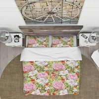 Dizajnerska ružičasta botanička livada apstraktni set pokrivača