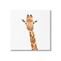 Stupell Industries jednostavna nasmijana glava Žirafe za portret životinja na platnu Umjetnost, 36, dizajn