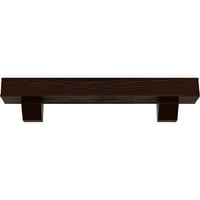 Ekena Millwork 4 H 6 D 48 W Sandblasted Fau Wood kamin Mantel Kit W Ashford Corbels, prirodni Pekan