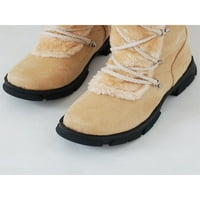 Ženske Zimske Čizme Fau Krzno Čizme Za Snijeg Srednje Tele Tople Cipele Žene Moda Plišano Obložene Vezice