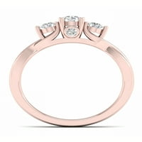 Imperial 1 2CT TDW Diamond 14k zaručnički prsten od ružičastog zlata od tri kamena