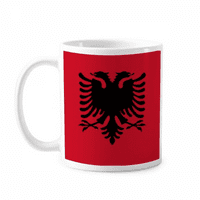 Albanija Državna Zastava Evropa Zemlja Grnčarija Cerac Porculansko Posuđe Za Kafu