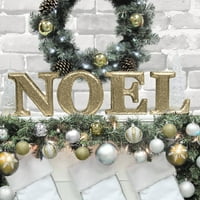 Holiday Time Božić Decor 8 dekorativna Noel pismo Set, Glitter Gold