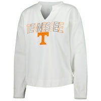 Ženski koncepti Sport bijeli Tennessee volonteri Sunray zarez za vrat Dugi rukav T-Shirt & Shorts Set