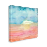 Stupell Industries Sažetak Akvarelni pejzaž Izlazak sunca Horizont nebo Galerija slika umotano platno
