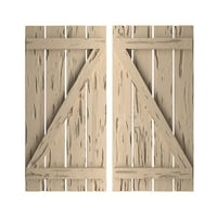 Ekena Millwork 1 2W 78 H Rustikalna ploča sa četiri ploče-N-Batten Pecky Cypress Fau drvene kapke w Z-ploča,