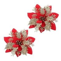 Farfi Set umjetni Božić cvijet svijetle boje dekorativni realističan izgled sjajna površina Božić dekoracija