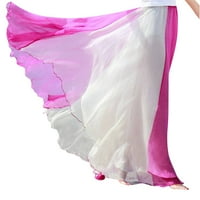 wofedyo suknje za žene Moda ženska suknja punog kruga teče u boji koja odgovara šifonu boemska suknja