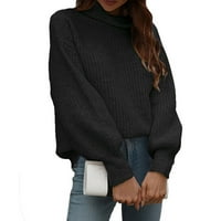 Appsuyy dukseri za žensko čišćenje modne casual pulo boja pleteni pulover turtleneck džemper s dugim rukavima