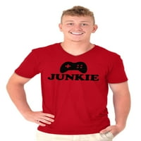 Video Game Junkie Gamer Nerdy Gaming V-Izrez Majice Muškarci Žene Brisco Brendovi X