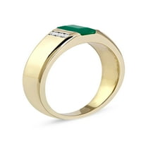 Imperial dragi kamen 10k žuto zlato smaragdno rezani smaragd 1 8CT TW dijamant muški prsten