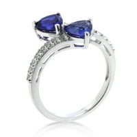 Sjaj Sterling srebrni stvorio Sapphire i stvorio bijeli safir obilazni prsten