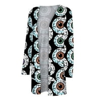 Lagani jakne za žene Halloween kardigani za žene pokrivaju lagane Casual Star Print bluze otvoreni prednji