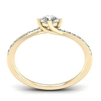 Imperial 1 2CT TDW Diamond 10K žuti zlatni zaobići zaručni prsten