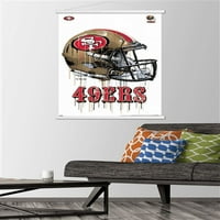 San Francisco 49ers - kaciga za kacigu Zidni poster sa drvenim magnetskim okvirom, 22.375 34