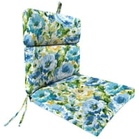 Jordan Manufacturing 44 22 Lessandra Sun Blue cvjetni pravougaoni vanjski jastuk za stolice sa vezicama