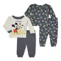 Mickey Mouse ekskluzivni Set pamučnih pidžama za dječake za dječake, 4 komada, veličine 9M-24M