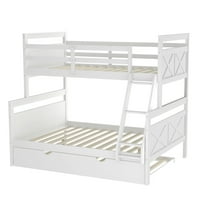 Twin preko punog kreveta na sprat sa pendrekom dvostruke veličine, merdevinama i sigurnosnom ogradom za