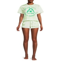 Zelena majica i šorc sent Patty Junior Set za spavanje, 2 komada