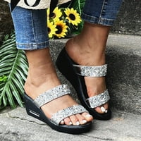 Kaicj sandale Žene Žene Bloom Comfort Sandal sa + udobnom pjenom i široke širine, srebro