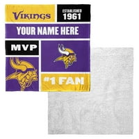 Minnesota Vikings NFL Colorblock personalizirani svileni dodir Sherpa baci ćebe