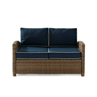 Crosley Furniture Bradenton vanjski pleten Set za sjedenje sa sangria jastuci - Loveseat, nosač ruku i